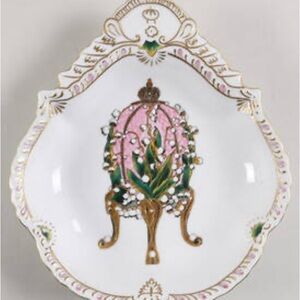 Disctd Chelsea House Forbes Collection Lily of the Valley Faberge Egg Plate